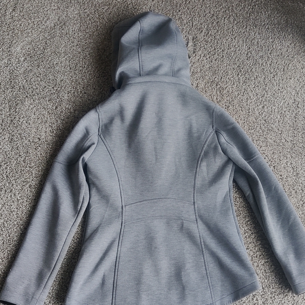 Andrew Marc Grey Zip-Up Hoodie With Removable Hood - Picture 3 of 11